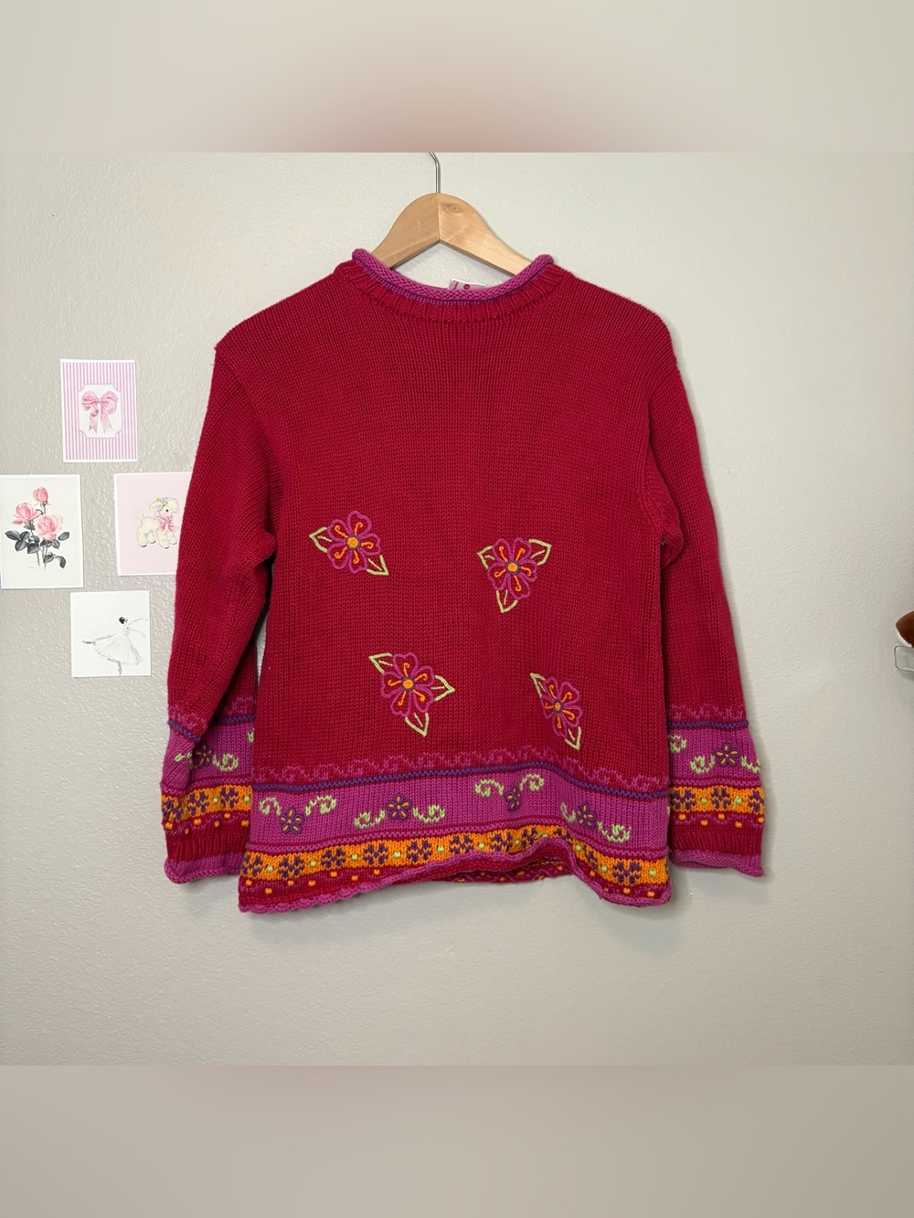 Hannah Anderson cotton sweater kids 150 knitted chunky poetcore Liberian boho